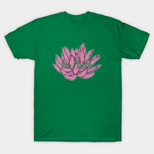 He/Him Pronoun - Succulent (pink/green) T-Shirt